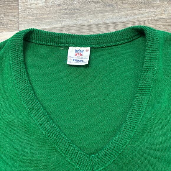 Vintage Green Bay Packers Knit Sweater Mens XL Football V-neck Garan 80s NFL VTG - Picture 4 of 9